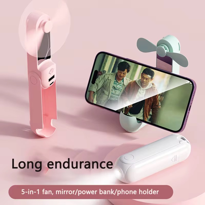 Fan used as phone holder